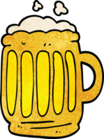 caneco de doodle de desenho animado de cerveja png