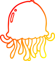 warm gradient line drawing of a cartoon jellyfish png