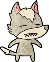 cartoon wolf showing teeth png