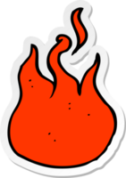 sticker of a cartoon flame symbol png