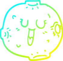 cold gradient line drawing of a cartoon shining moon png