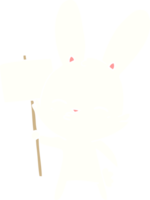 curioso coniglietto piatto colore stile cartone animato con cartellone png