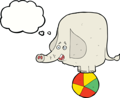 cartoon circus elephant with thought bubble png