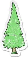 pegatina angustiada de un árbol de navidad de dibujos animados png