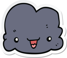 sticker of a cartoon tiny happy cloud png