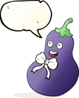 Hand gezeichnet Rede Blase Karikatur Aubergine png