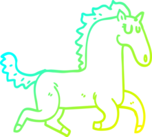 cold gradient line drawing of a cartoon magnificent stallion png