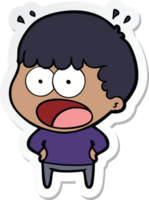 sticker of a cartoon shocked man png