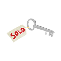 hand retro cartoon new house key png