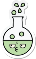 sticker of a cute cartoon test tube png