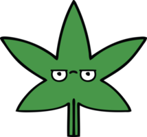 söt tecknad serie av en marijuana blad png