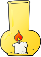 mano disegnato cartone animato vecchio bicchiere lampada e candela png