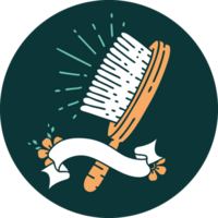 icon of a tattoo style hairbrush png