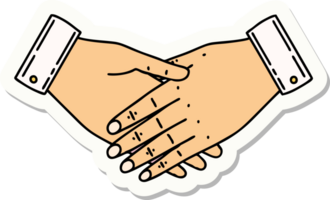 sticker of tattoo in traditional style of a pair of hands png