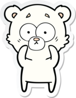 sticker of a surprised polar bear cartoon png