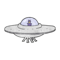 Hand texturiert Karikatur UFO png