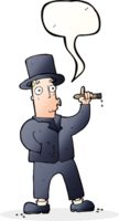 Cartoon rauchender Gentleman mit Sprechblase png