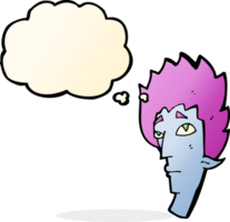 cartoon vampire head with thought bubble png