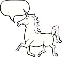 licorne de dessin animé avec bulle de dialogue png