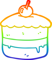 arcobaleno pendenza linea disegno di un' cartone animato torta png