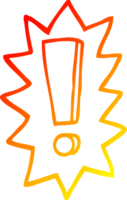 warm gradient line drawing of a cartoon exclamation mark png