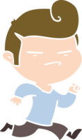 flat color style cartoon cool guy with fashion hair cut png