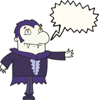 hand drawn speech bubble cartoon vampire png