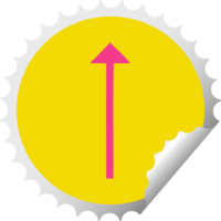 circulaire pellen sticker tekenfilm van een lang pijl symbool png