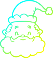 cold gradient line drawing of a santa claus face png