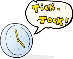 mano dibujado habla burbuja dibujos animados tictac reloj png