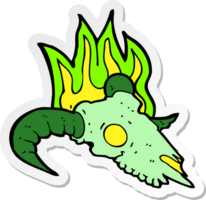 sticker of a cartoon magic ram skull png