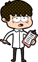 niño agotado de dibujos animados png