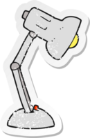 adesivo retrô angustiado de uma lâmpada de mesa de desenho animado png