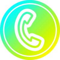 telephone handset circular icon with cool gradient finish png