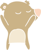 felice orso cartone animato stile colore piatto png