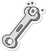 sticker of a cartoon spanner turning nut png