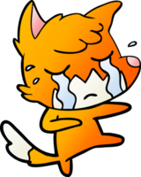 crying fox cartoon dancing png