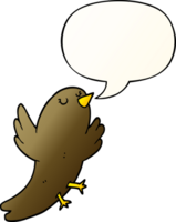 cartoon bird with speech bubble in smooth gradient style png