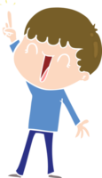 flat color style cartoon man with great idea png