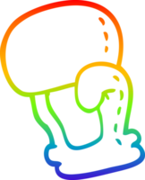 rainbow gradient line drawing of a cartoon boxing glove png