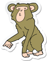 pegatina de un chimpancé de dibujos animados png