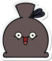 sticker of a cute cartoon sack png