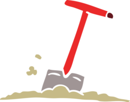 cartoon doodle shovel in dirt png