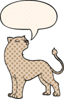 cartoon lioness with speech bubble in comic book style png