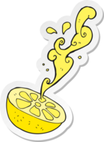 sticker of a cartoon lemon png