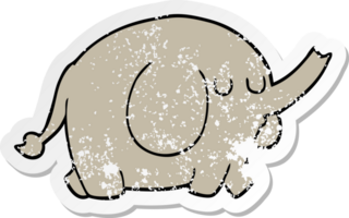distressed sticker of a cartoon elephant png