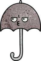 rétro grunge texture dessin animé de une parapluie png