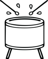 line drawing cartoon of a beating drum png