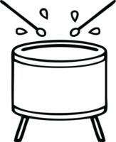 line drawing cartoon of a beating drum png