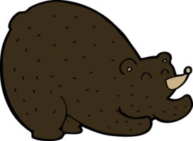 cartoon stretching black bear png